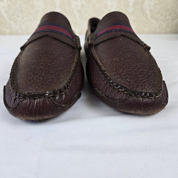 Brooks Brothers Size 11 Brown Leather Driving Moccasins Slip On Style Ribbon Dtl - Picture 4 of 16